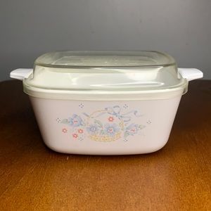 Vintage Corning Ware Blue Ribbon Basket with P-43-B Cover ~ 700 ml ~ 2 Available